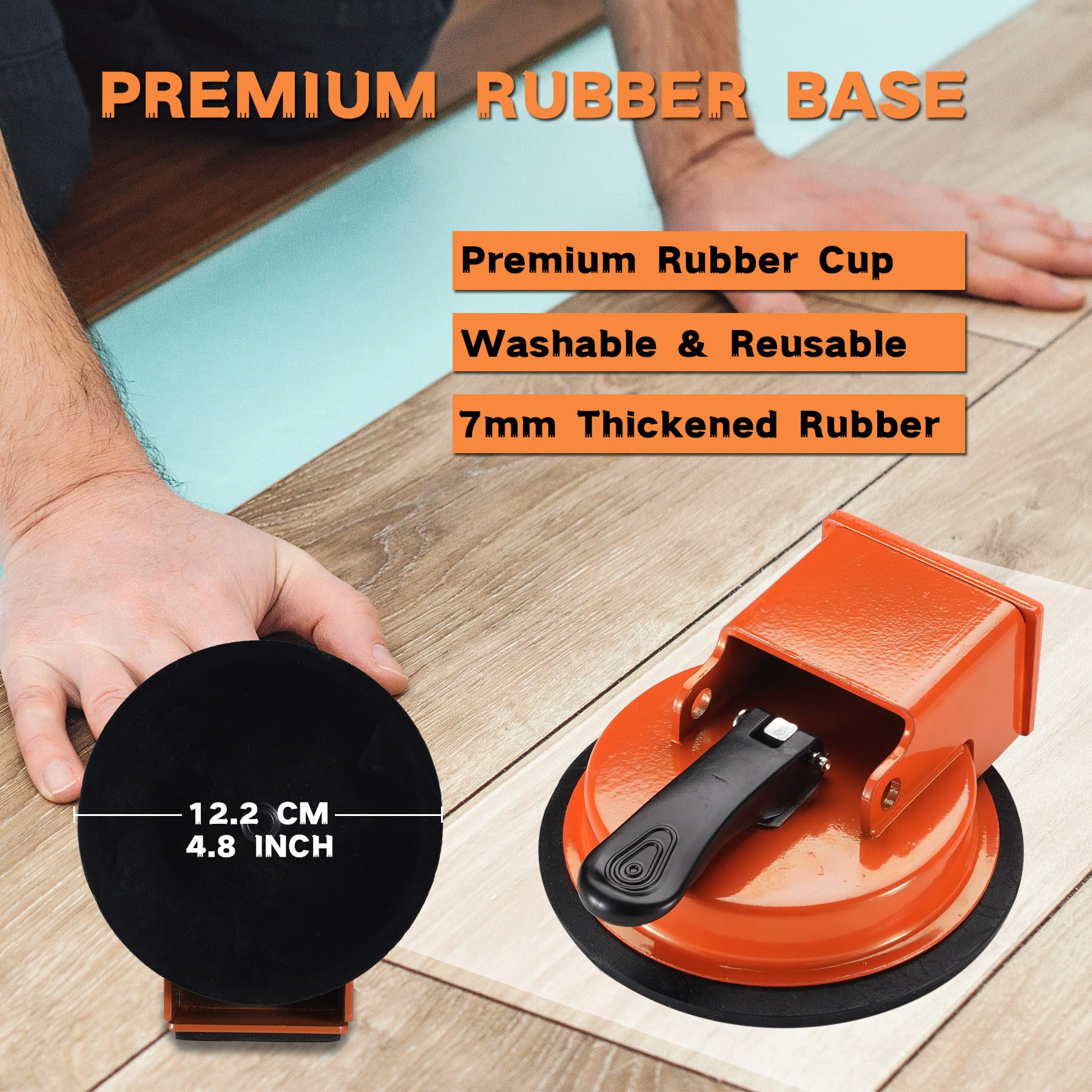 REXBETI Kit de instalación de suelos de madera laminada con 30 espaciadores, bloque de roscado mejorado, barra de tracción y mazo