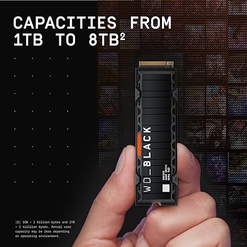 Miniatura 4 de WD_BLACK WDS100T2XHE - Unidad interna de estado sólido SSD para juegos SN850X NVMe de 1 TB con disipador de calor, funciona con Playstation 5, Gen4