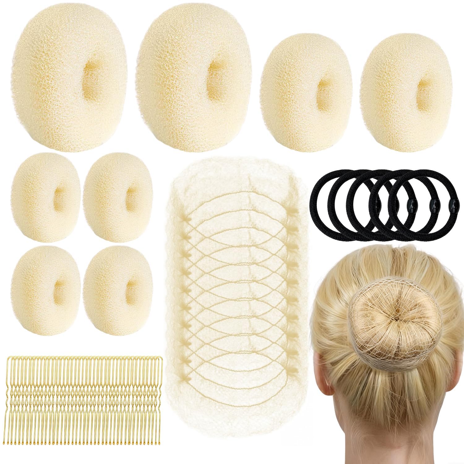 Set de 63 piezas para moños con horquillas y bandas elásticas para bailarinas de ballet