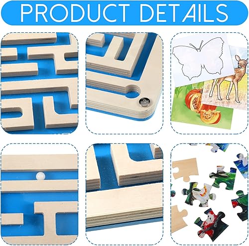 Miniatura 3 de Sintuff 13 piezas de productos de demencia para personas mayores con laberinto de madera, rompecabezas de demencia, 10 juguetes reutilizables de