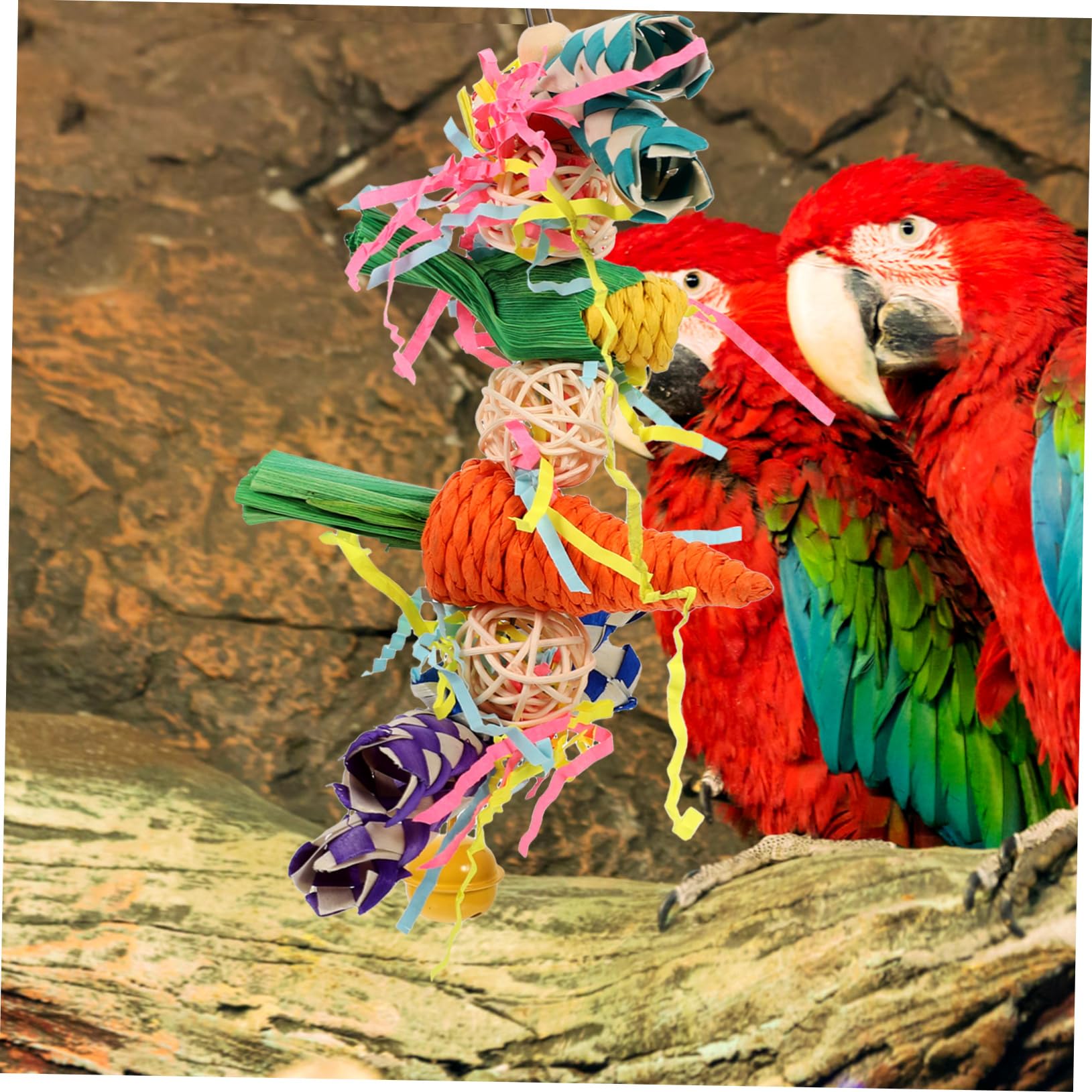 BESPORTBLE 5pièces Jouet à Mâcher pour Oiseaux Accessoire Naturel Rotin pour Perruches Et Perroquets Stimule Petits Animaux