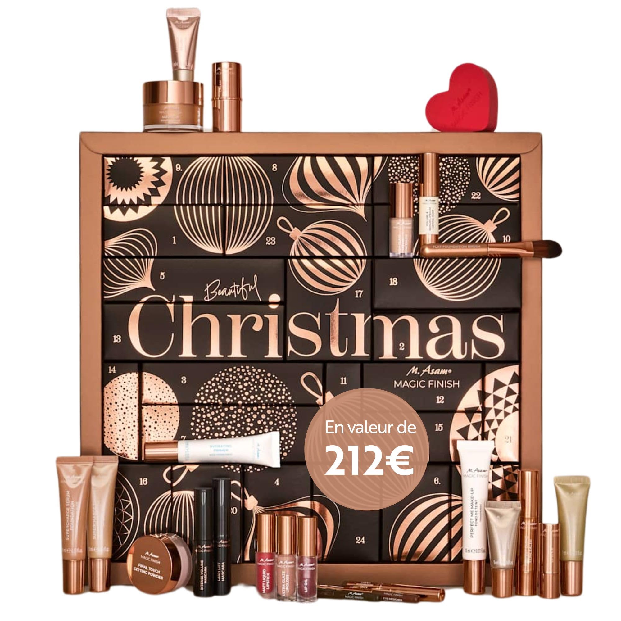 M. Asam Magic Finish Calendario dell'Avvento 2025 – Calendario dell'Avvento del valore di 212 €, con 24 sorprese beauty, calendario dell'avvento cosmetico per donne, calendario dell'Avvento make-up