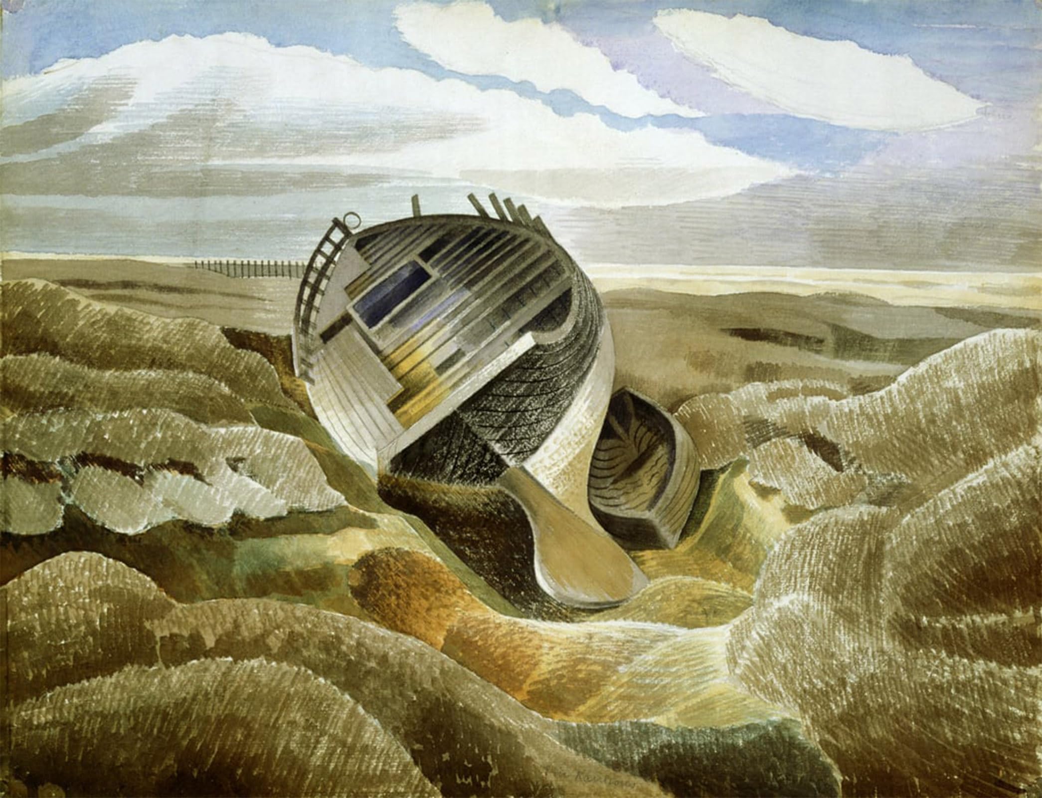 POSTERIIk Vintage Art Print Images Pictures Print Salt Marsh by Eric Ravilious Modern Colour Posters for Office Home Decor 60x90cm