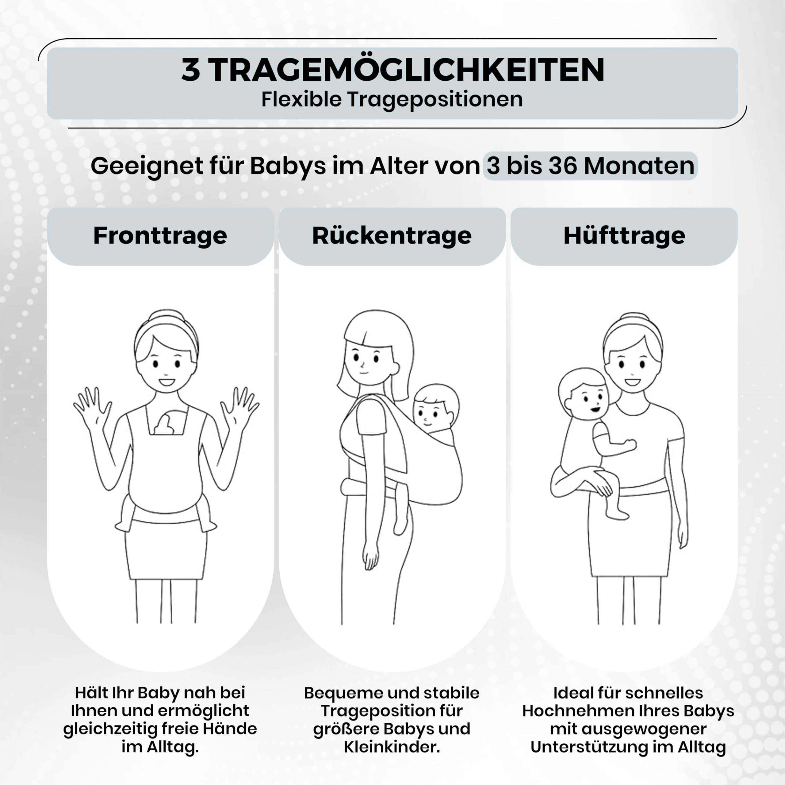Babytrage für Neugeborene ab Geburt, 2-in-1 mit Hüftsitz, Ergonomische Tragehilfe für 3–36 Monate, 3–20 kg, Atmungsaktiv, Rosa