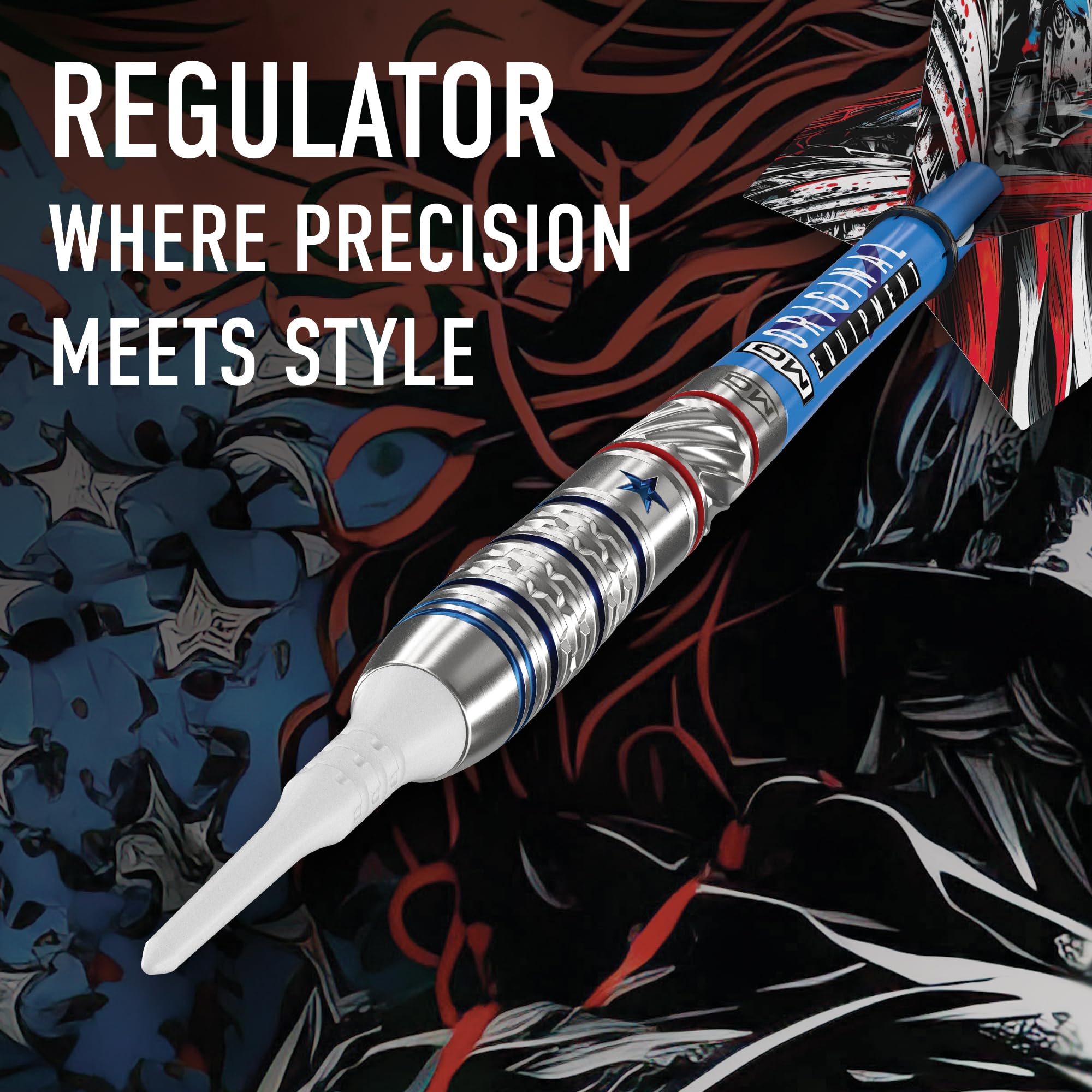 DW Regulator 90% Tungsten Soft Tip Darts, Precision Balanced, Accurate and Durable - Perfect for Professional and Recreational Players (18G), Silver