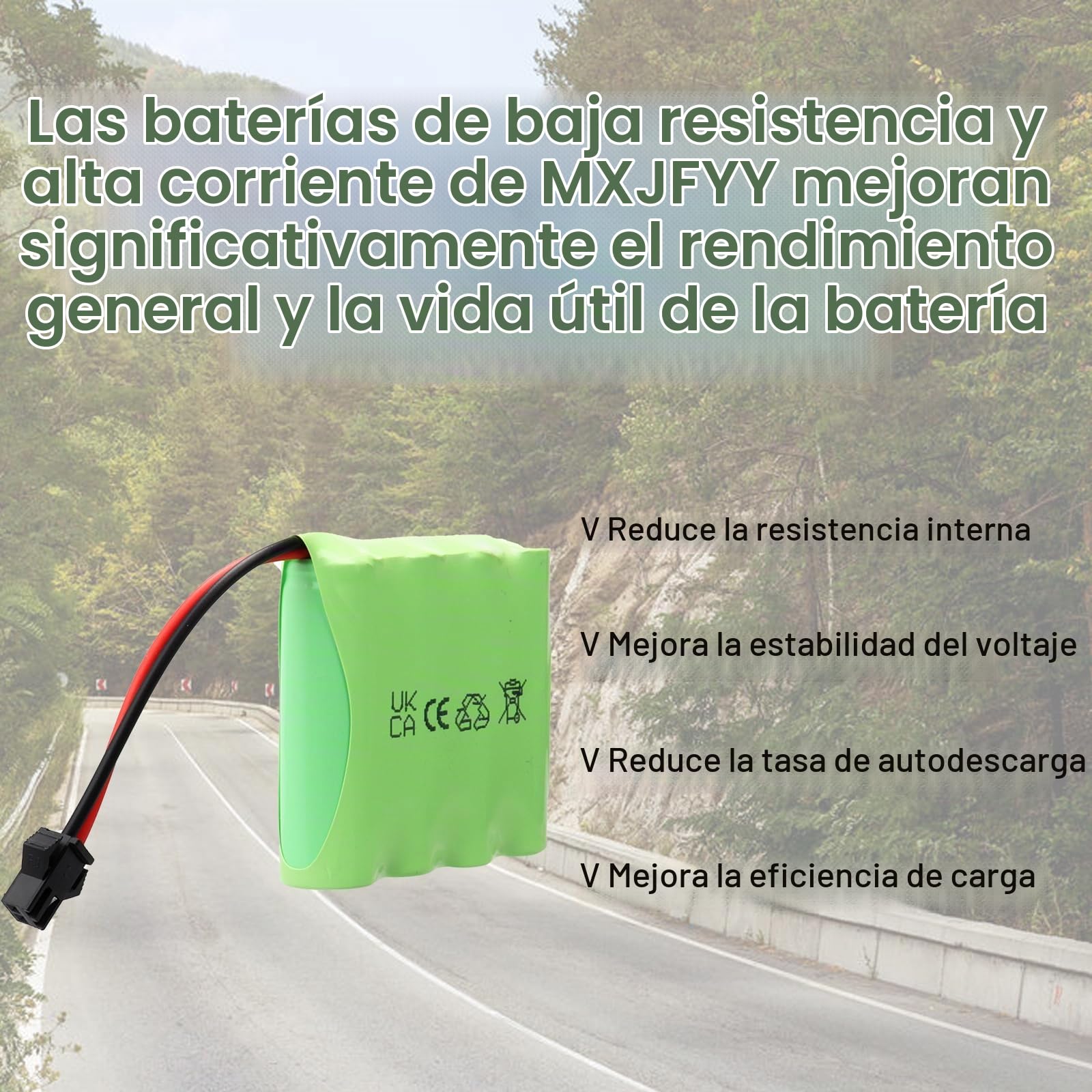Paquete de 2 baterías Recargables NiMH RC de 4,8 V y 2400 mAh con Conector SM 2P, aptas para Coches de radiocontrol, vehículos de Juguete eléctricos, Camiones a Control Remoto