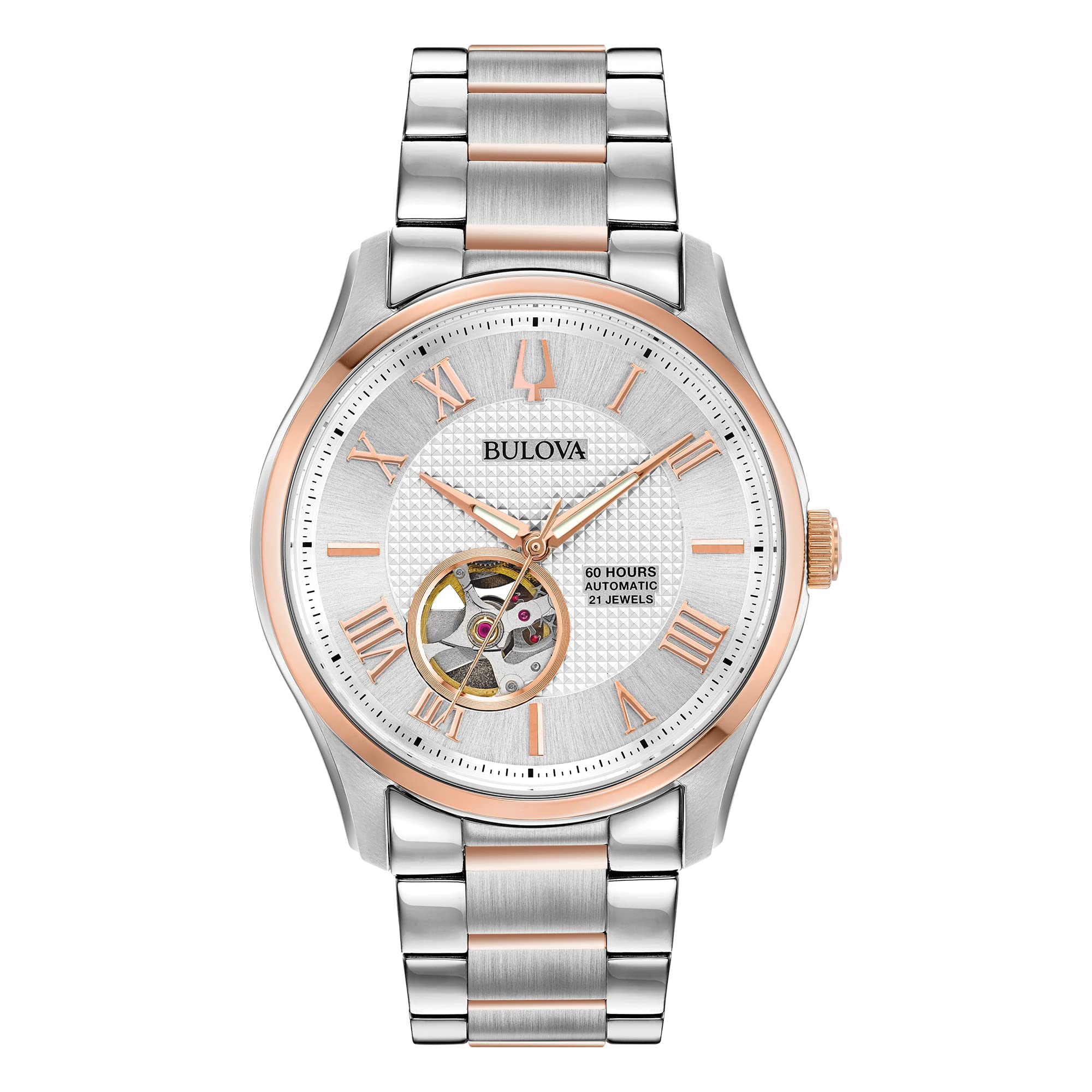Bulova Mens Digital Automatic Watch with Stainless Steel Strap 98A213