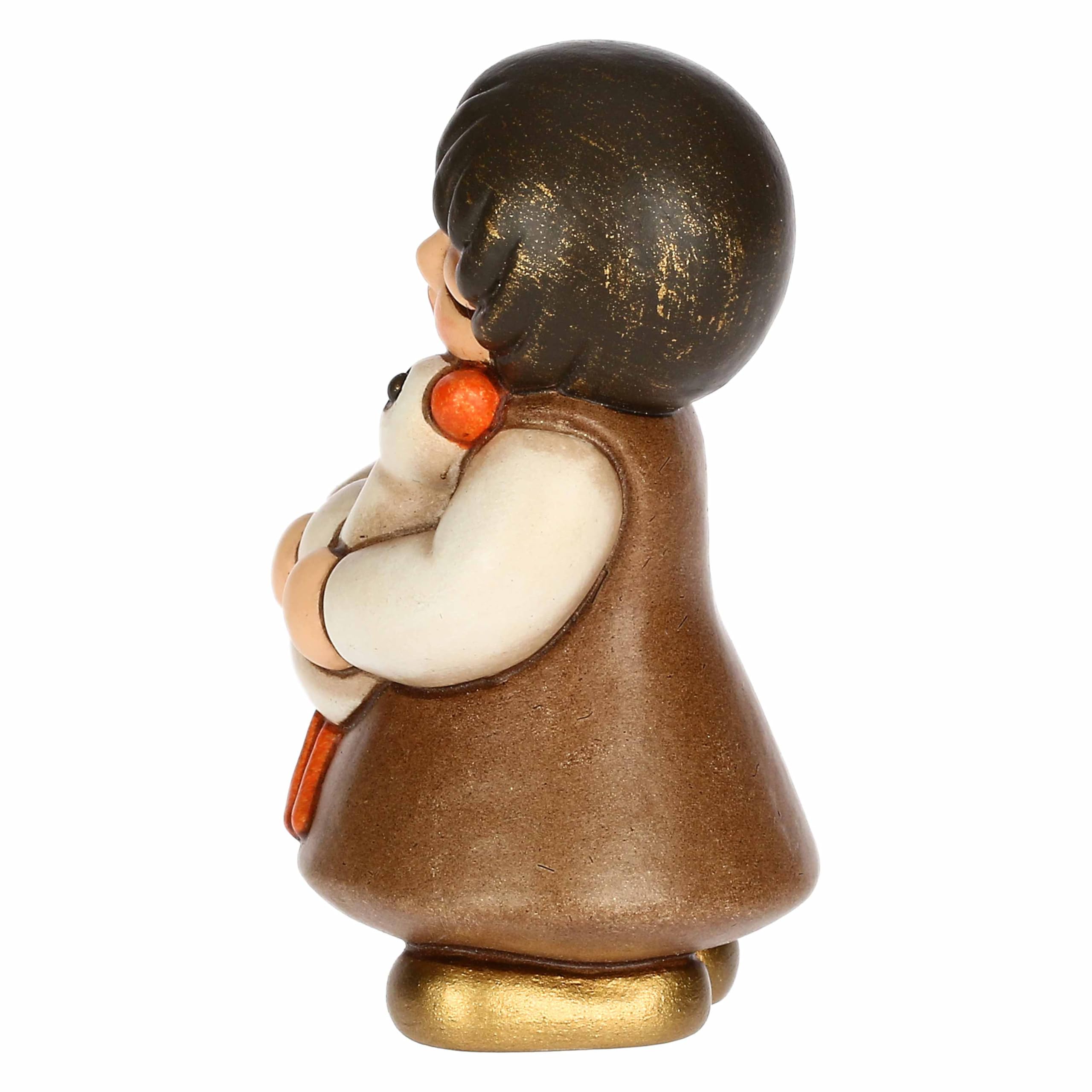 THUN, Bimba con Oca in Ceramica di Alta Qualità, Collezione Presepe Classico, Statuine per Presepe di Natale da Collezione, 3,6 x 3,6 x 6,2 cm
