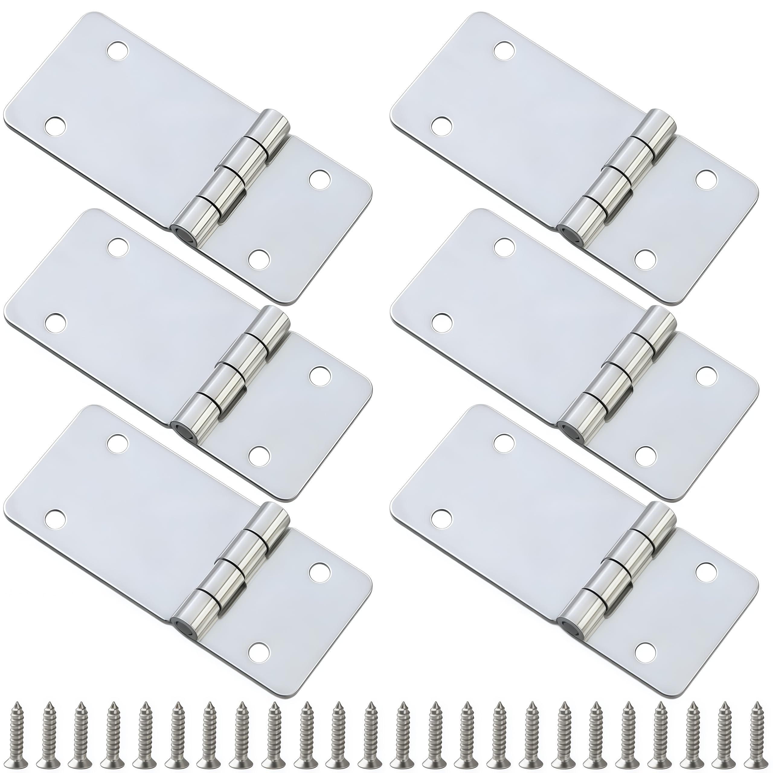 Vbnexyr Regular Hinges 6 Pack Of 270 Degree Stainless Steel Folding Cabinet Door Hinges Suitable For Wooden Crates Doors Windows And Diy Projects 30 * 67 * 1.5Mm Flat Hole