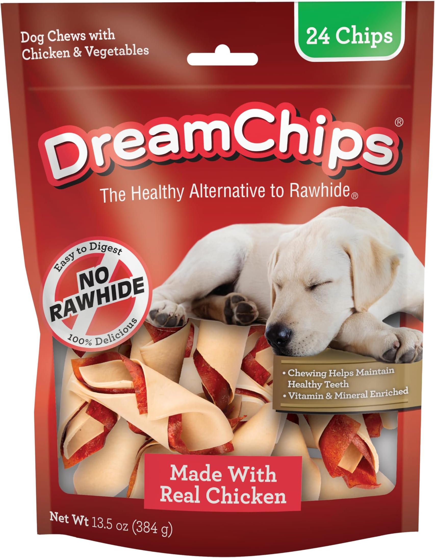 Dreamchips Chicken Dog Chews, Rawhide Free, 24-Count