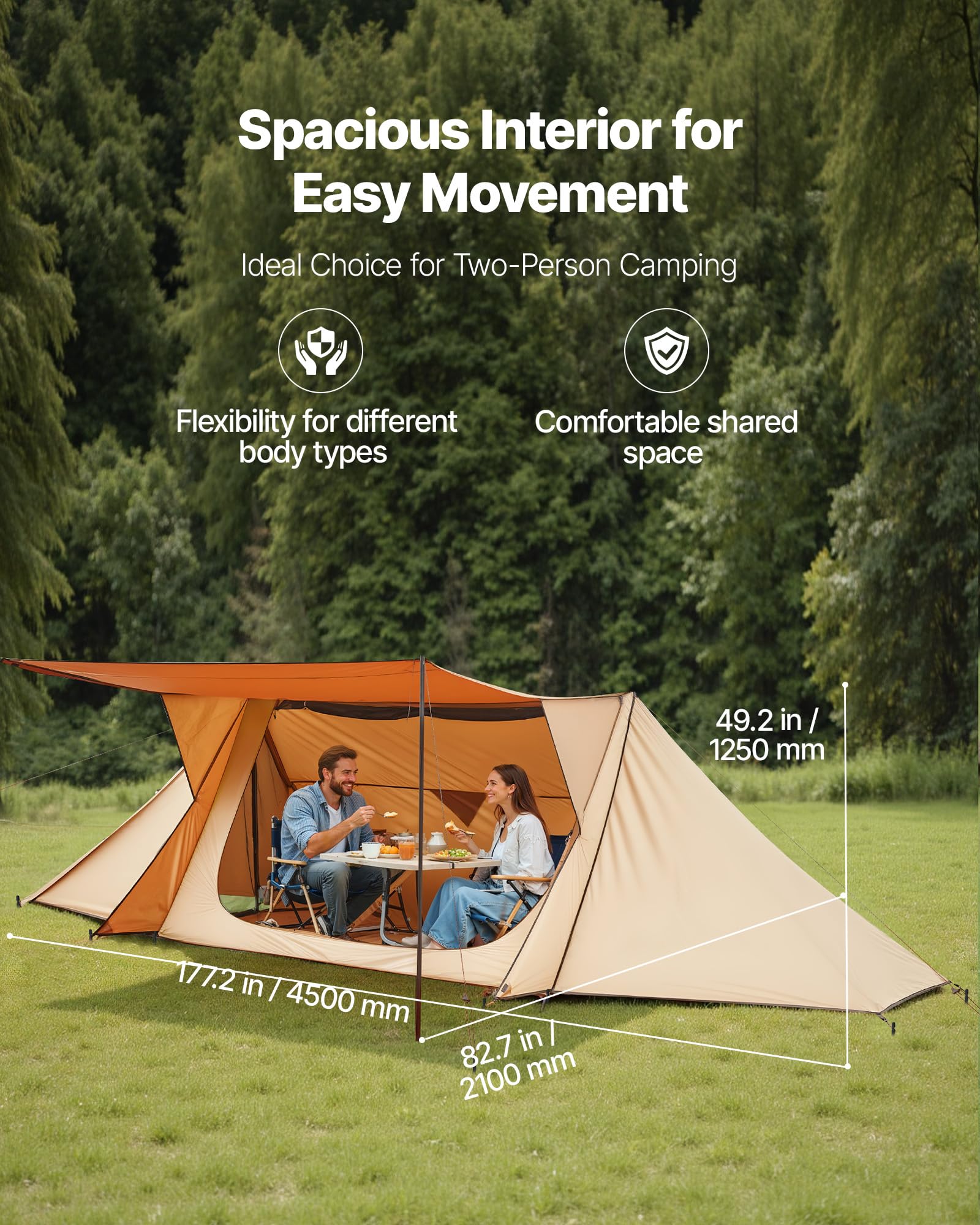 Amazon.co.jp: VEVOR キャンプ用ホットテント、軽量ブッシュクラフト
