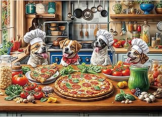 Comprar Puzzle de 1000 piezas, rompecabezas para adultos, un rompecabezas desafiante, juegos de rompecabezas para toda la familia, regalos para mujeres, regalos para hombres, tema: cena para perros