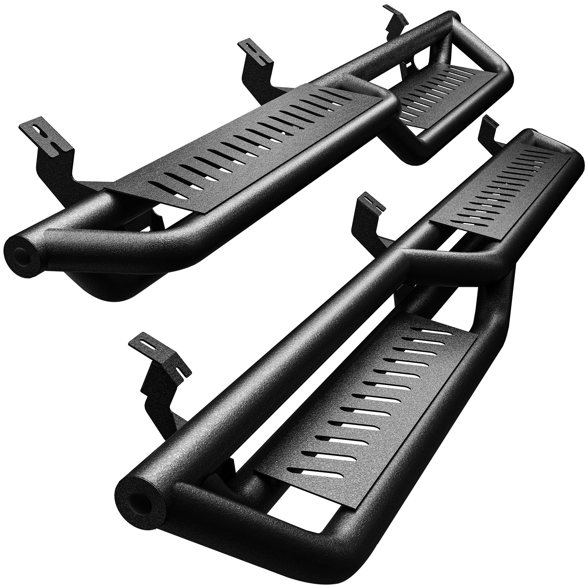 OEDRO Running Boards for Tacoma Compatible with 2005-2023 Toyota Tacoma Double Cab, 2-Stairs Side Step Rails Black Powder Coated Nerf Bars