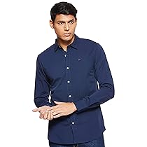 Tommy Jeans Tjm Original Stretch Shirt Dm0dm04405, Camicia a Maniche Lunghe Uomo, Blu (Black Iris), L