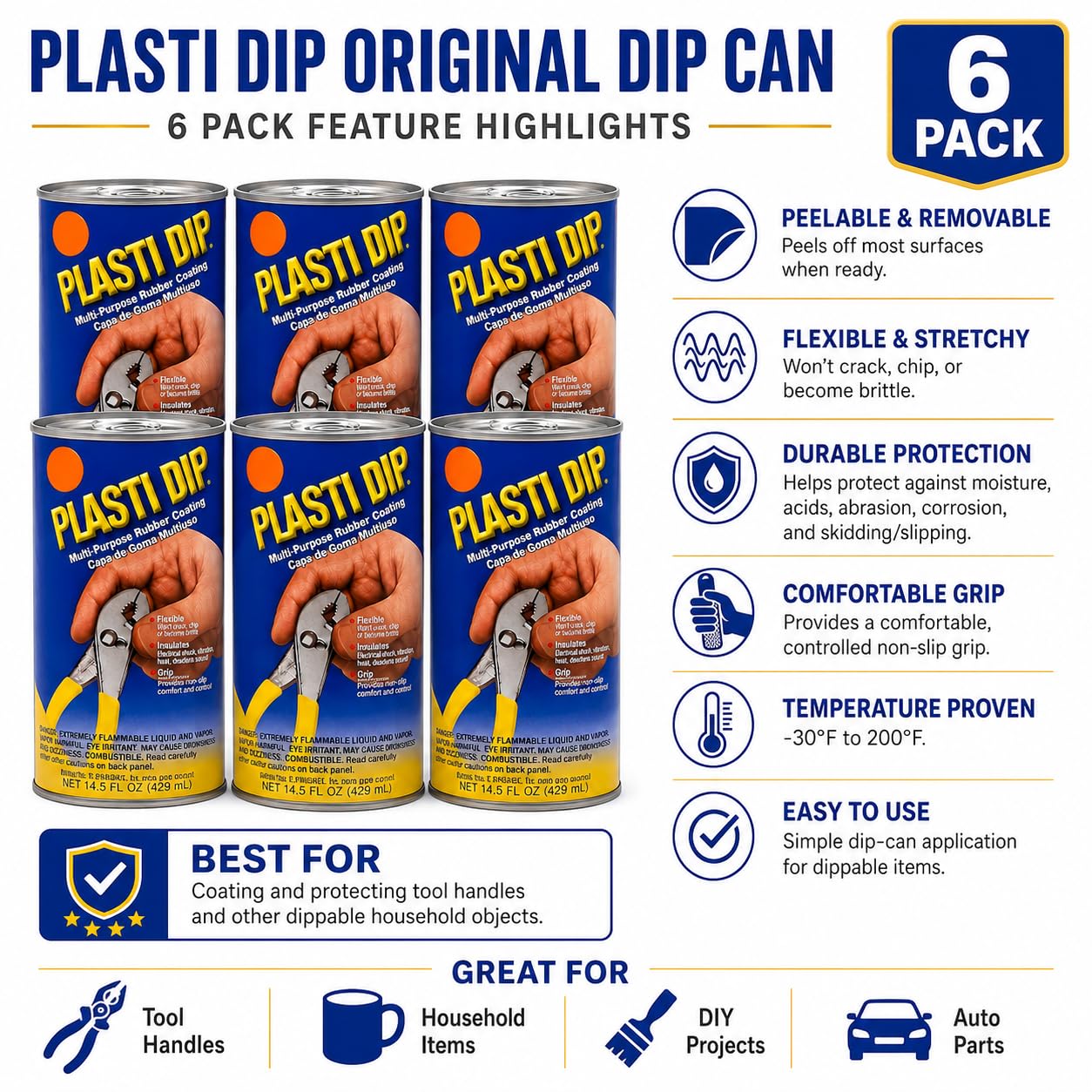 Amazon.com: Plasti Dip Blaze Orange Original Dip Can 14.5 fl oz, 6