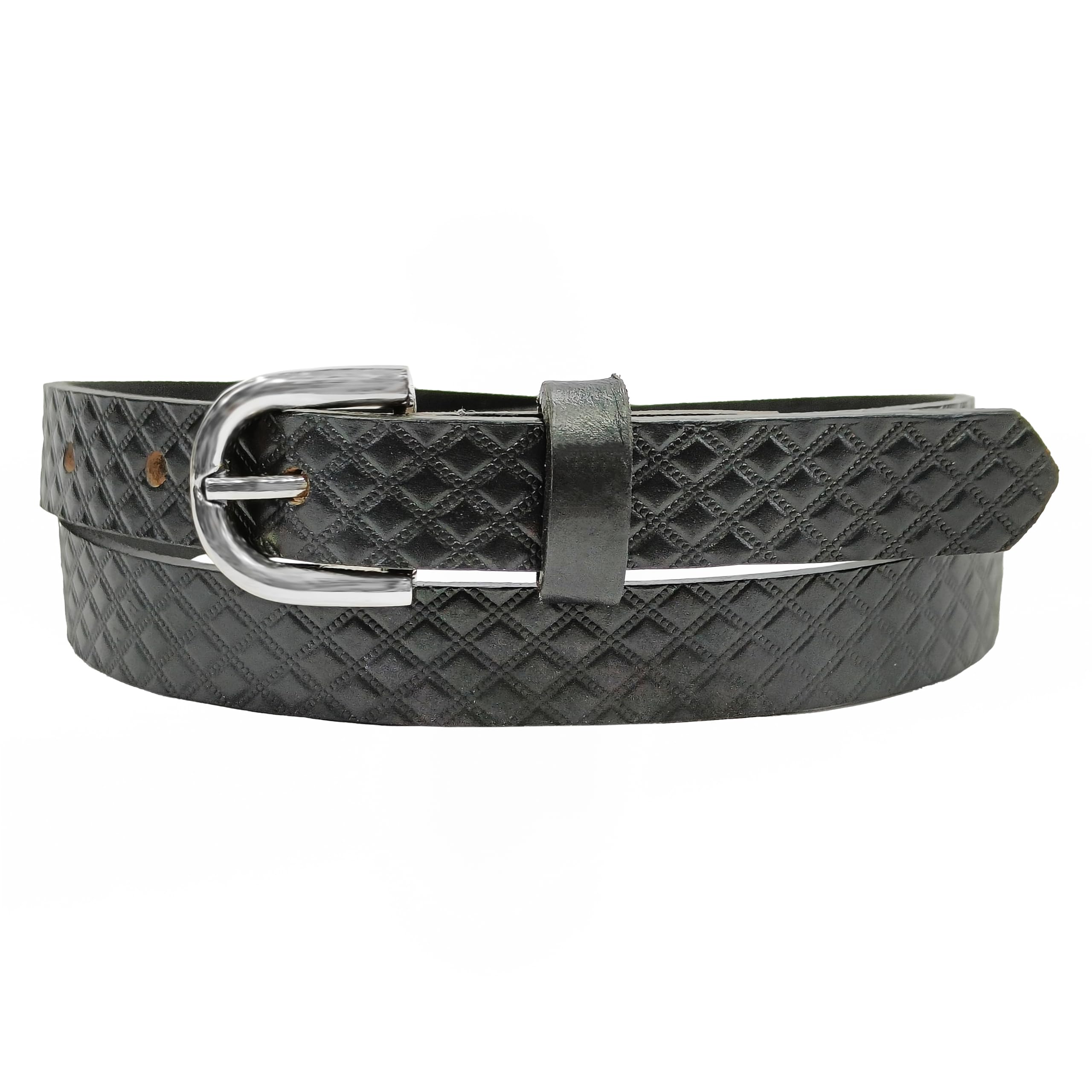 H HABARIEGenuine Leather Formal Belt for Women with Elegant Design Strong Metal Buckle | Comfortable Casual Leather Ladies Belt for Shirt Blouse Blazer Saree Women Dresses Girls Jeans Pants