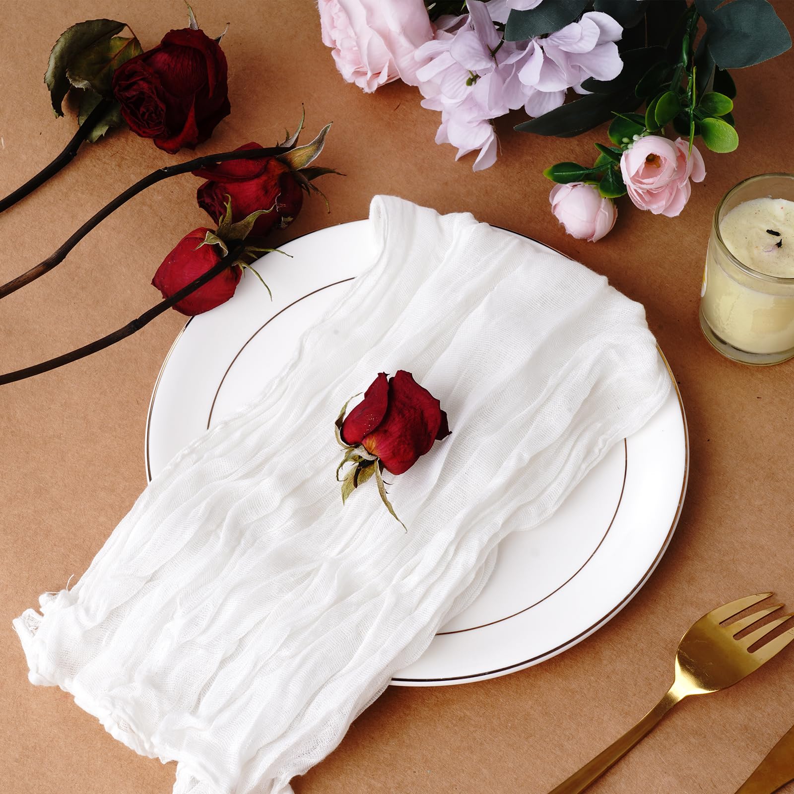 Nydotd Lot De 12 Serviettes De Table En étamine, 50,8 X 50,8