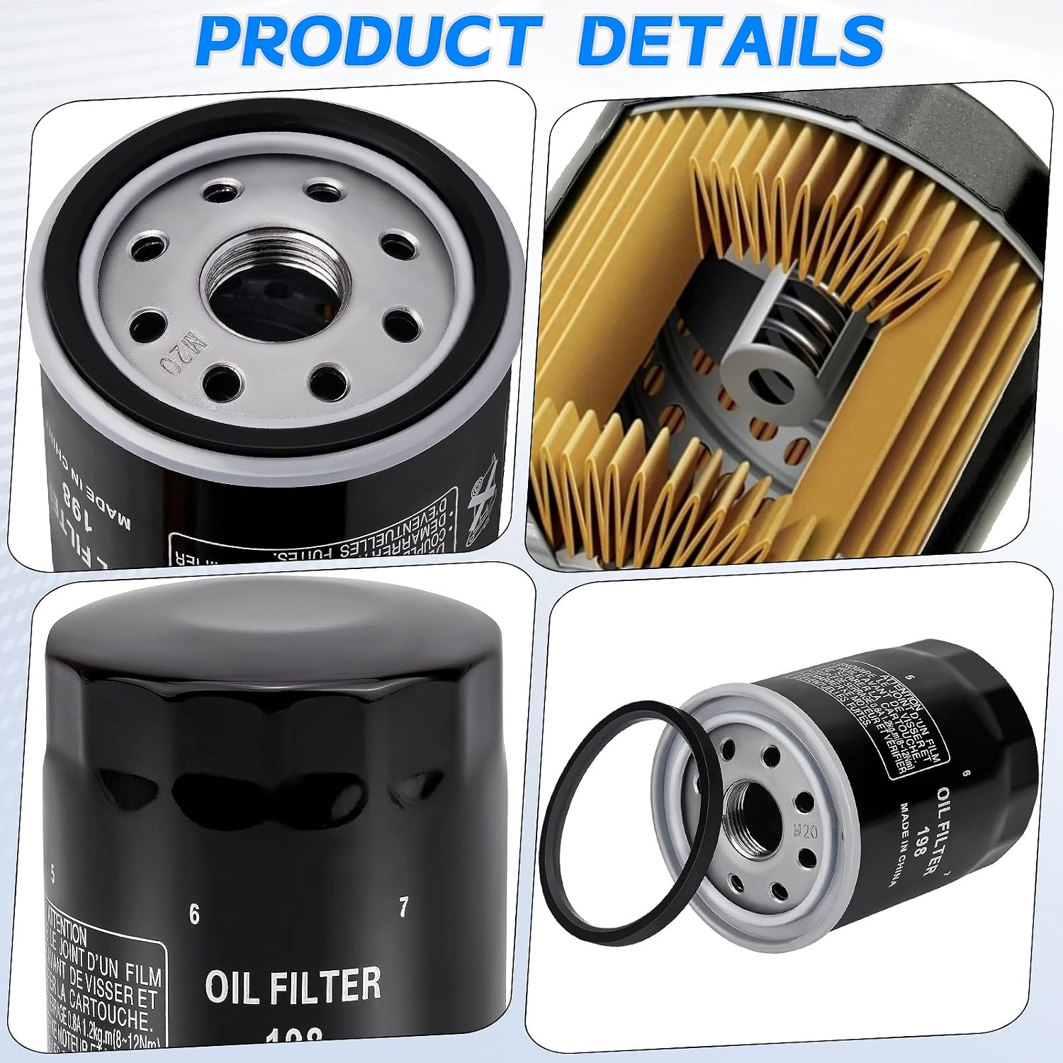 2540086 2540122 2540006 Oil Filter for Polaris Ranger 570 700 800 900 General 1000 Sportsman 600 700 800 1000 ACE 900 ATV RZR 800 900 XP ACE 900 570 500 2PCS