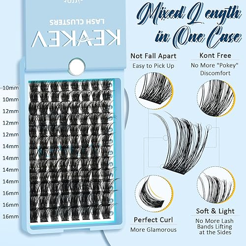 Miniatura 10 de KevKev Kit de extensión de pestañas, 300 unidades, kit de extensión de pestañas con enlace de pestañas y sellado, removedor de pestañas, aplicador