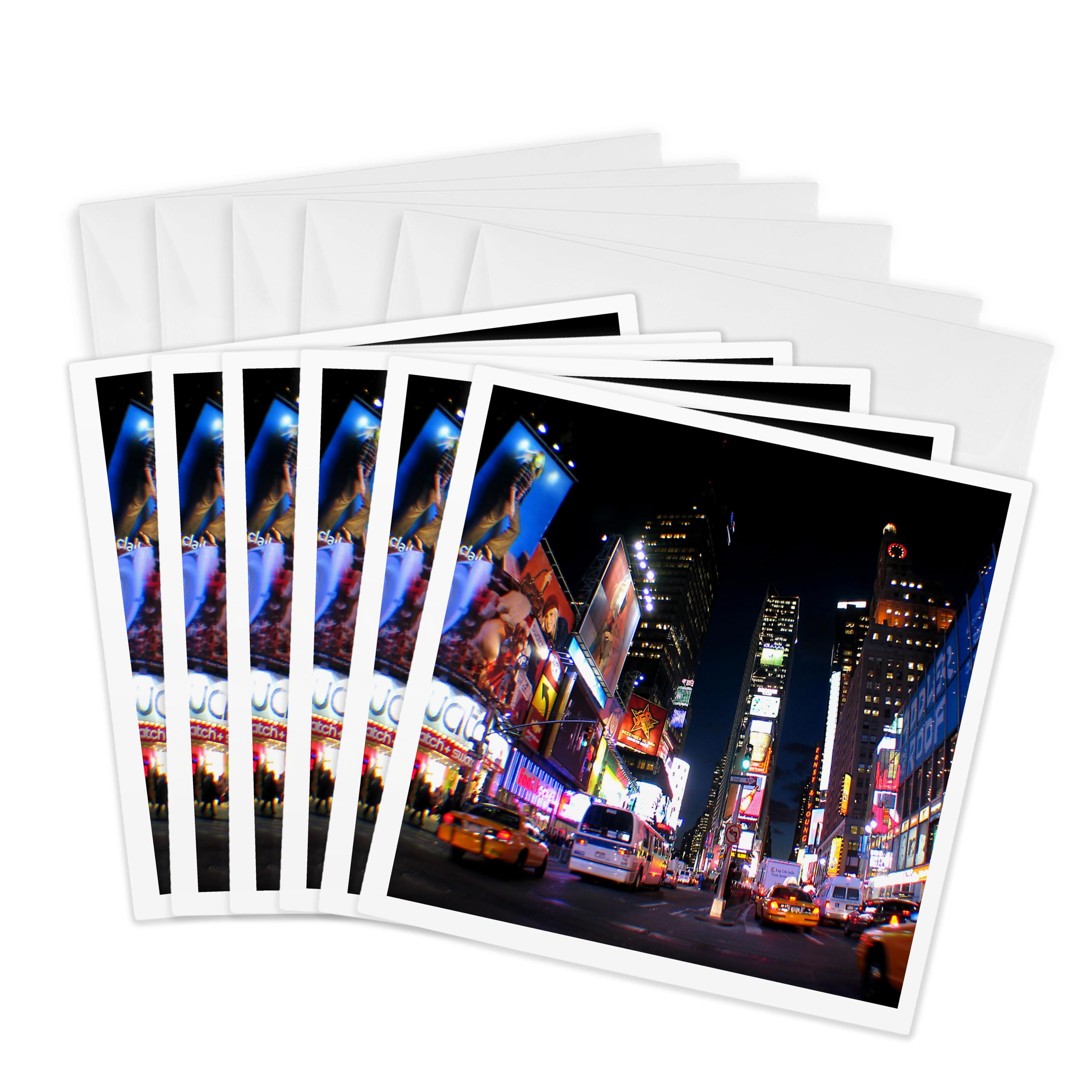 3dRose gc_4788_1 6 x 6-Inch"New York City Times Square" Greeting Card (Pack of 6)