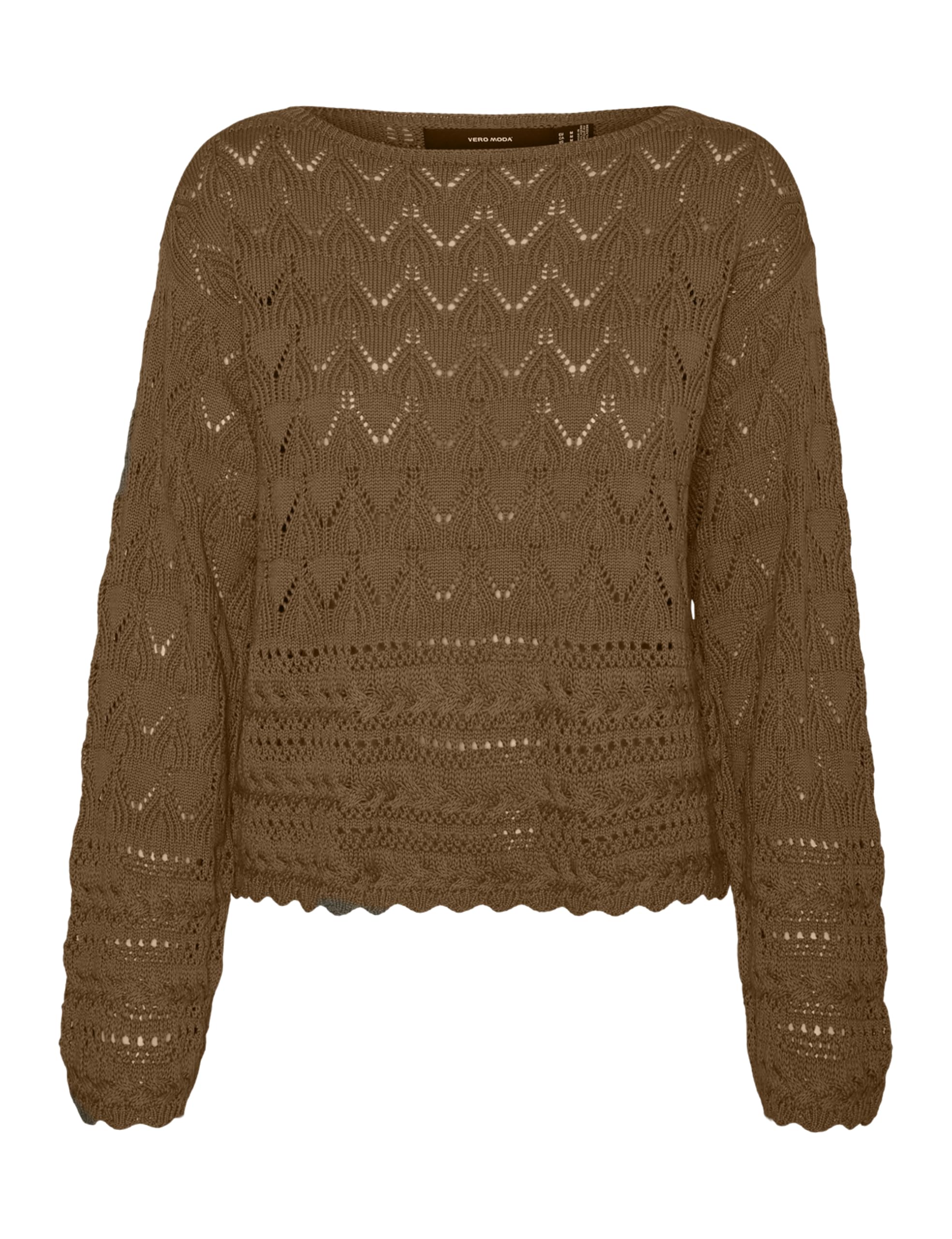 VERO MODA Women's Vmlua LS Boatneck Pullover Noos Knitted Jumper, Capers, M