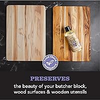 Vista 2 de CLARK'S Kit de cuidado de aceite y cera para tabla de cortar: el juego incluye aceite mineral de grado alimenticio (12 onzas) y cera de abeja
