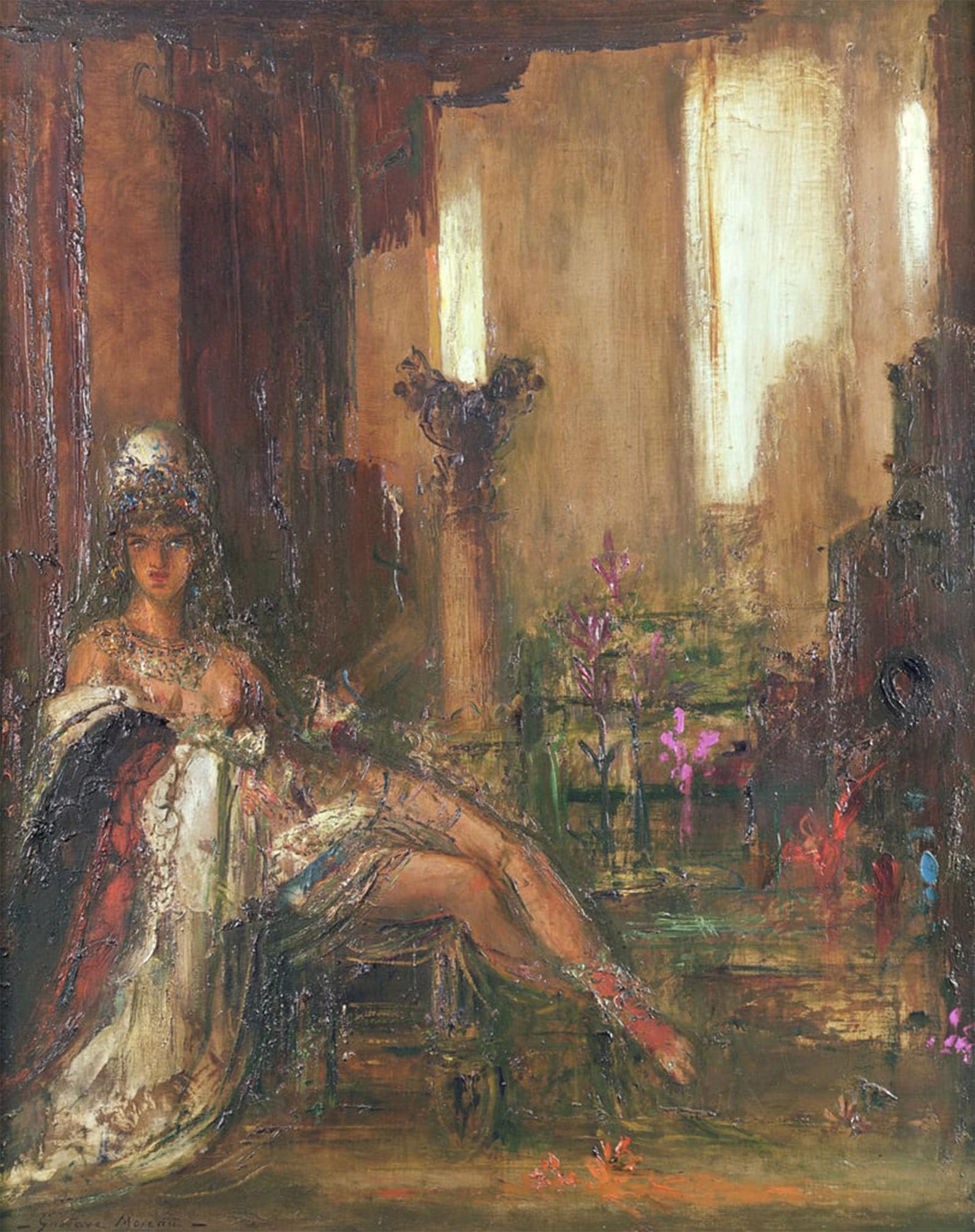 POSTERIIk Vintage Classic Picture Landscape Artwork Delilah by Gustave Moreau Portrait Canvas Painting for Office Home Decor 60x90cm