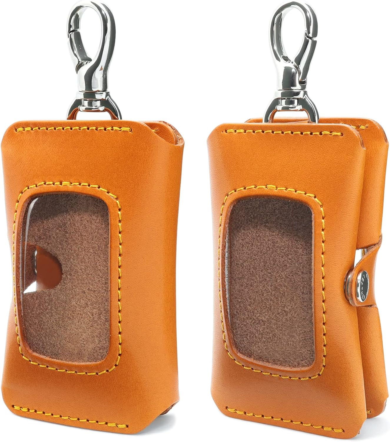 ダブルスマートキーケース 【Ricky's】 ほぼ 全機種対応 スマートキー 2個収納 キーケース クリア窓 窓付き 鍵 家 玄関 ドアキー YKKAP LIXIL 三協アルミ メンズ レディース 本革 革 栃木レザー リッキーズ