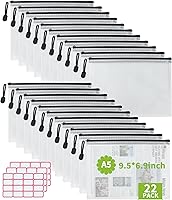 Vista 7 de Vuzvuv 30 bolsas de malla con cremallera de 9.1 x 4.5 pulgadas, bolsa con cremallera a granel, bolsa de malla para archivos, maquillaje