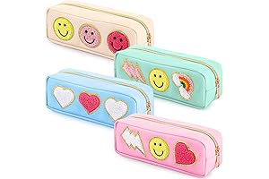 4 Pcs Preppy Patch Pencil Case Chenille Pen Bag Marker Nylon Pencil...