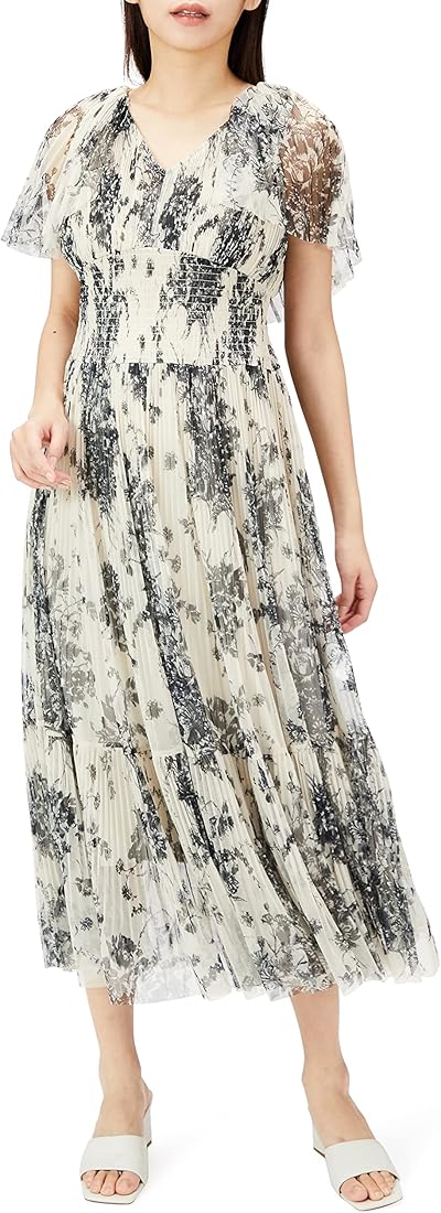 最大81%オフ! Sustainableプリントケープチュールドレス ブルー