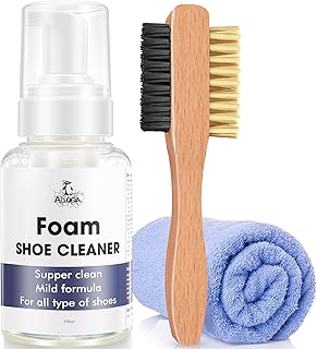 Shoe Cleaner, Rich Foam Clean 80Pairs, Suede Shoe Cleaner, Leather Cleaner, Sneaker Cleaner Kit, Shoe Cleaning Kit with Brush Towel, (clear)