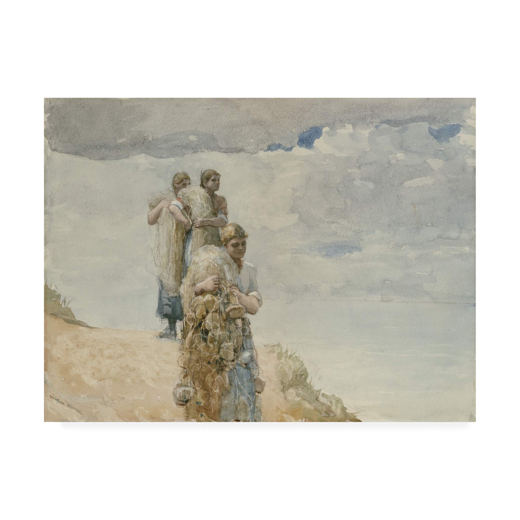 Trademark Fine Art Cliff, Cullercoats by Winslow Homer, 14x19