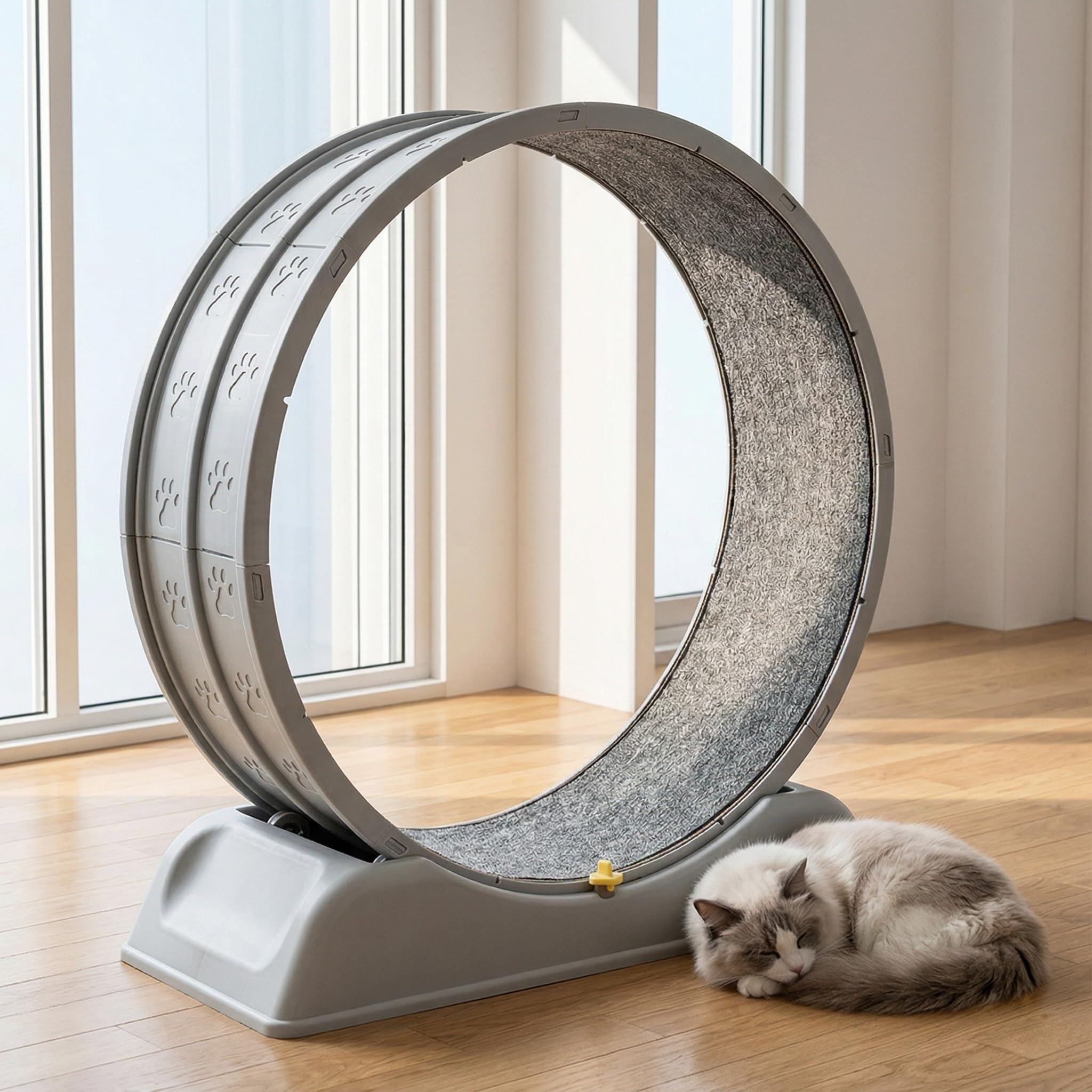 Bicicletta da passeggio per gatti, tapis roulant da 80 cm per gatti, con freno di sicurezza e morbido tessuto interno per gatti domestici per allenarsi, correre e tenersi occupati
