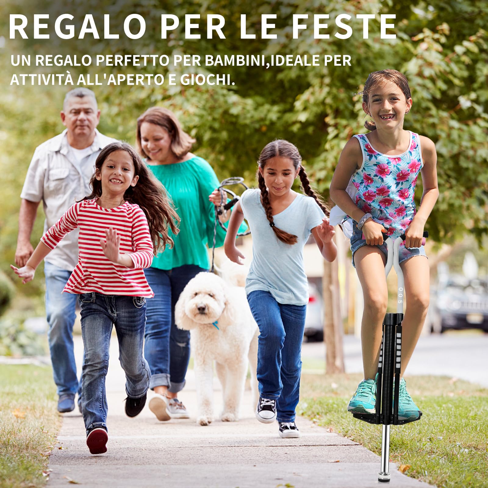 ISE Bastoncino per Saltare, Giocattoli da Esterno, intrattenimento, Bambini e Giochi Divertenti, Giochi all'Aria Aperta per Bambini, SY-ST005 (Grigio)