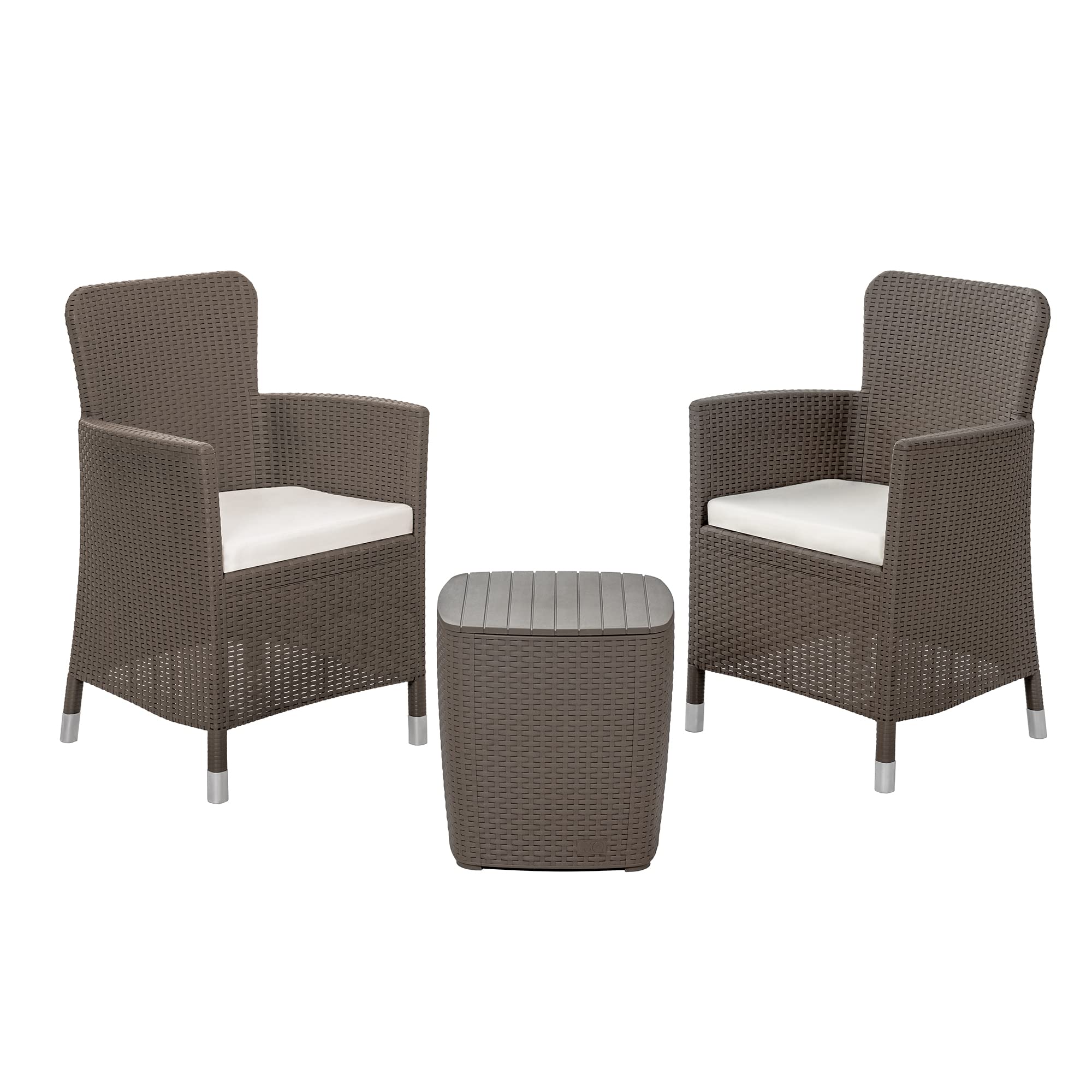 Inval America Capri Collection-3pc 2 Table Set Chair, Mocca
