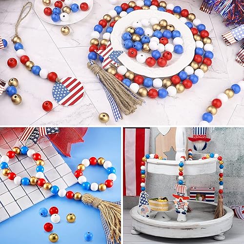 Miniatura 90 de BetterJonny 400 cuentas de madera de agujero grande, cuentas de madera de colores surtidos, cuentas trenzadas de 0.472 x 0.433 in para macramé