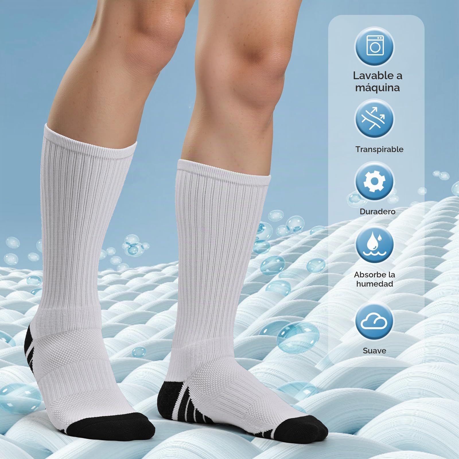 Finerview N9004 Finerview Calcetines de baloncesto Elite 4 pares para hombres y niños, calcetines deportivos de media pantorrilla para adultos y jóvenes Unisex adulto (Pack de 3)