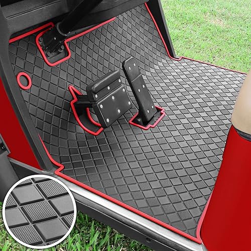 Golf Cart Floor Liner Mat 8mm Thick Rubber Full Coverage Fit for EZGO TXT (1994-2025), Express S4 (2012-2020), Cushman Workhorse, EX1 (2020), Valor,