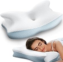 REOKA Cervical Pillow for Neck Pain Relief (Soft Firm) Memory Foam Pillows for Neck Support, Front, Back, Stomach and Side Sleeper Pillow, Shoulder Sleeping Cervical Neck Pillow (Queen Pillow)