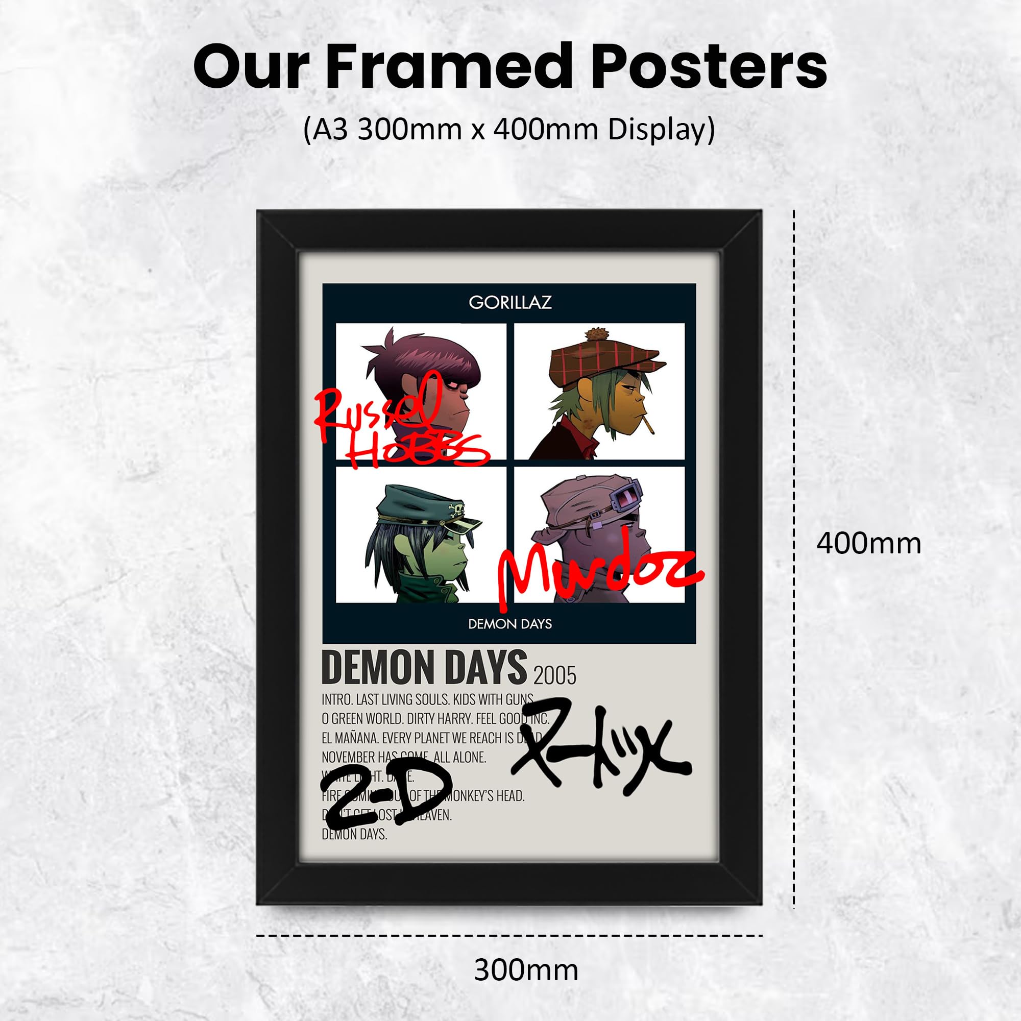 Gorillaz Demon Days サイン入り CD Demon Days by Gorillaz Album Song Cover Signed Poster