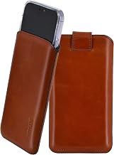 Suncase Case Compatible with iPhone 17 Air Case with Additional Case Flap with Pull-Out Function Leather Protective Case in Mocha Brown