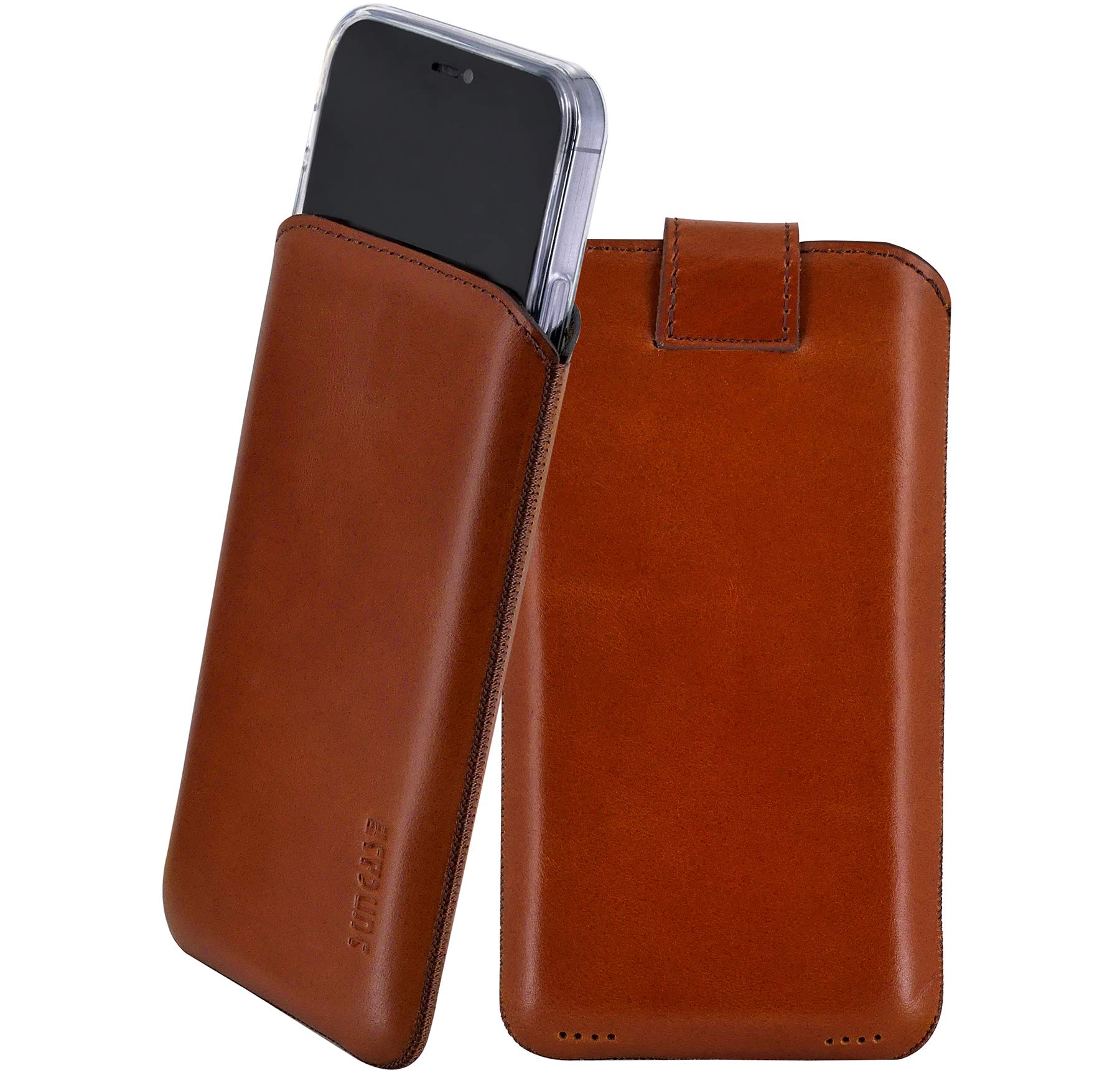 Suncase Custodia in vera pelle compatibile con iPhone 14