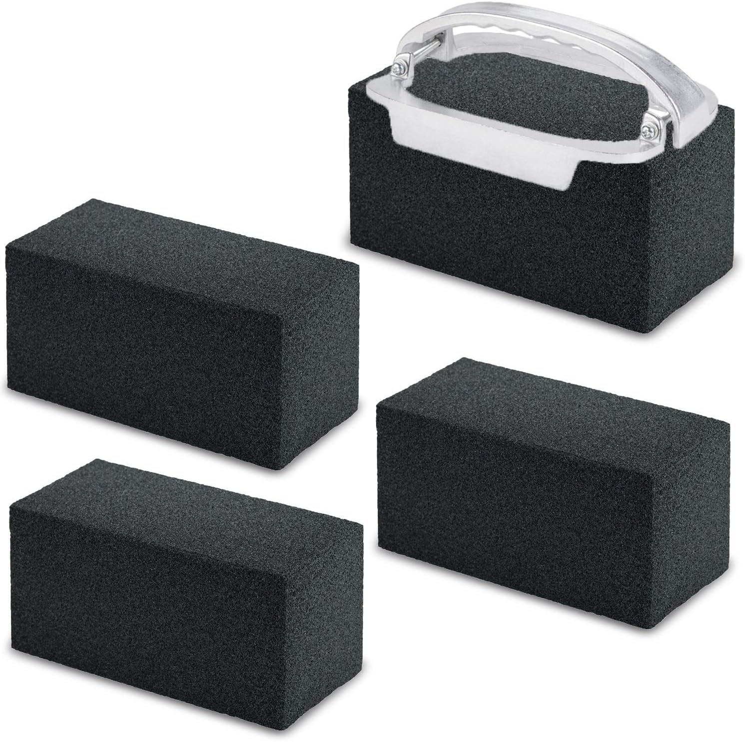Grill Brick | Grill Cleaning Kit | Includes 4 Durable Grill Stones and a Grill Brick Holder |Griddle Cleaning Kit for Flat Top, BBQ Grill, and Griddle Great Cleaning Accessories for Home or Restaurant