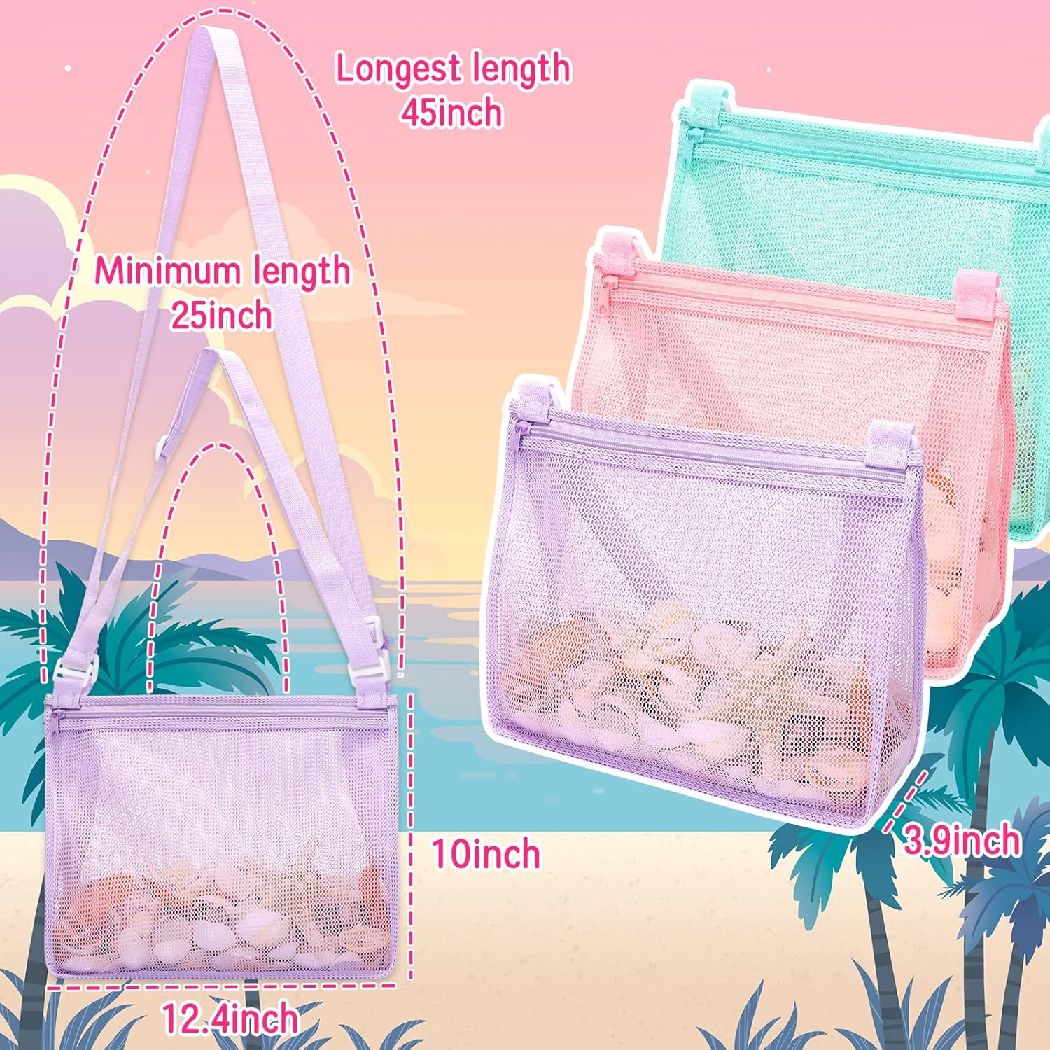 Tagitary Beach Shell Mesh Bag Standard and Large