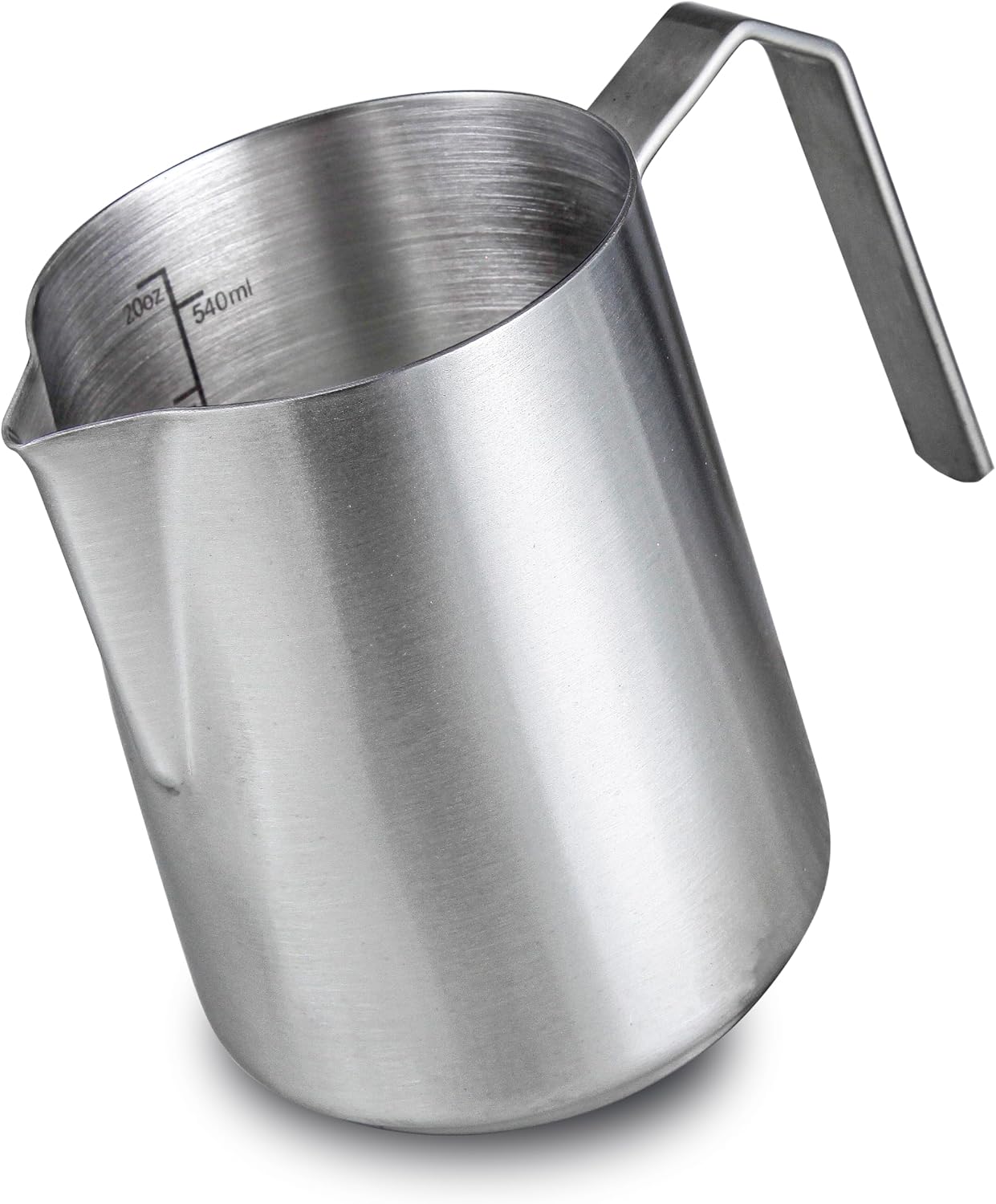 Milk Frothing Pitcher 20 oz Stainless Steel Latte Art Jug with Swallow Tail Handle, Silver