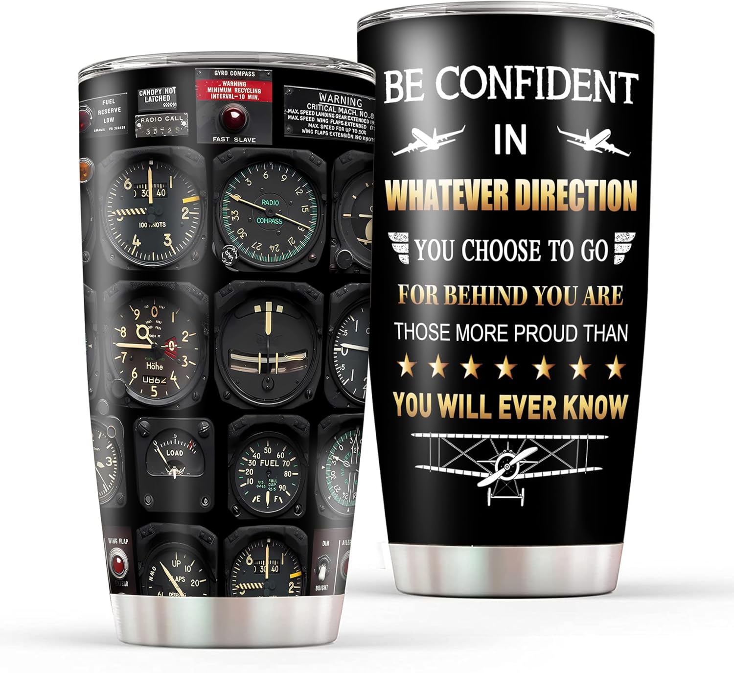 Pilot Gifts for Men Aviation Tumbler 20oz with Straw Lid, Airplane Aviation Gifts Coffee Travel Mugs for Aviators Son Dad Fathers Day Birthday Present Pilot Retirement Graduation Insulated Gift Cup