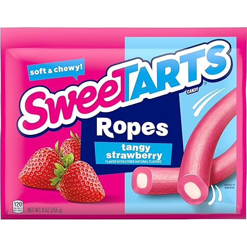 SweeTARTS Soft & Chewy Ropes Candy, fresa picante, 9 onzas