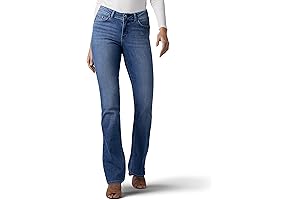 LEE women's no gap waistband regular fit bootcut jeans one size fits all