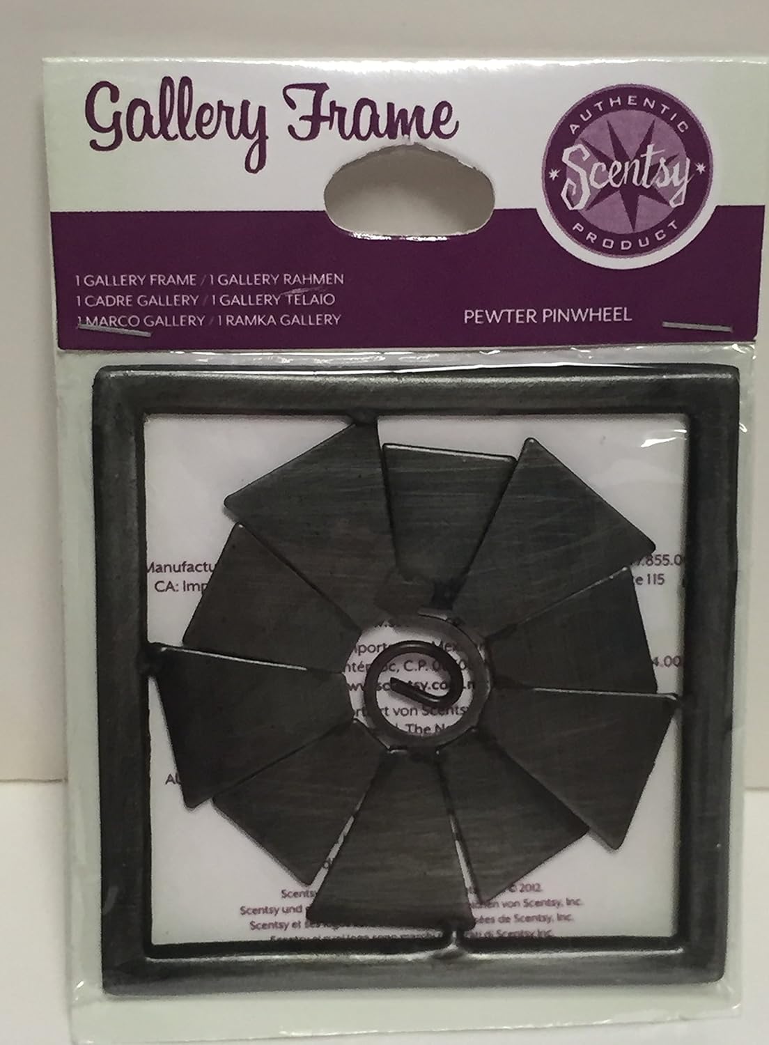 Scentsy Gallery Frame ONLY Pewter Pinwheel Everything Else